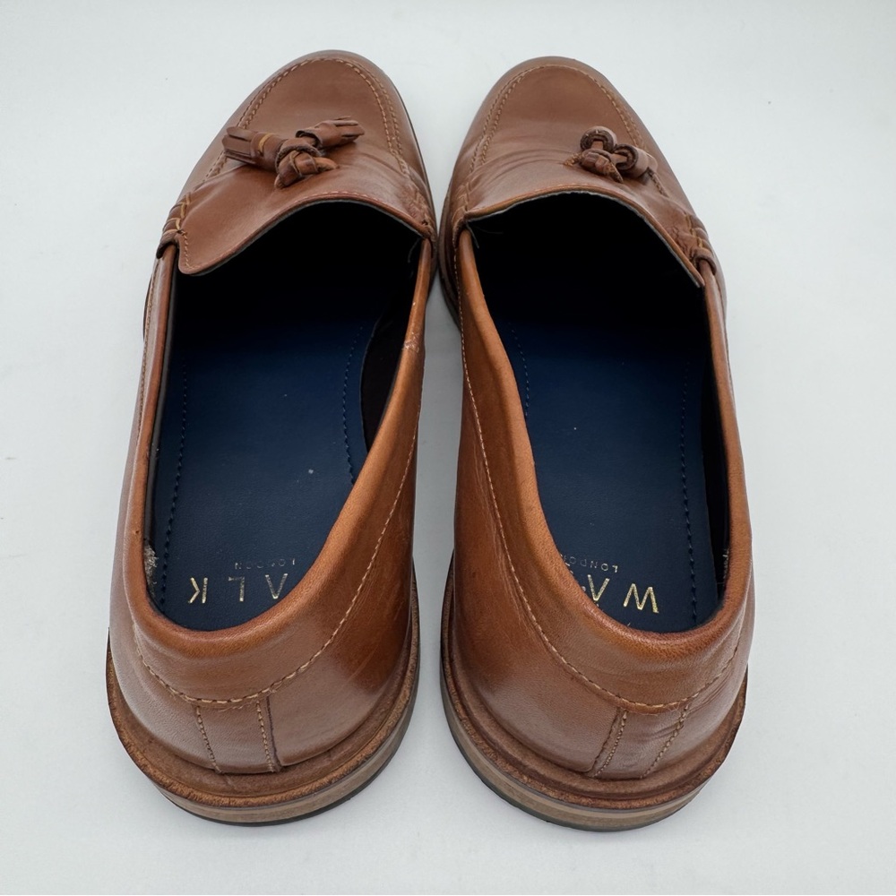 Walk London Tan Brown Leather Tassel Loafer Size 11 - Picture 7 of 14